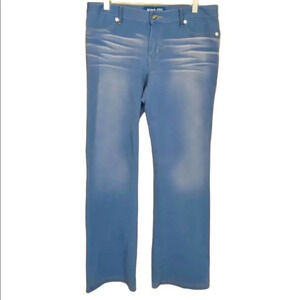 Vintage‎ Bongo 10/11 stretch blue faded distressed flare jeans denim Y2K Retro